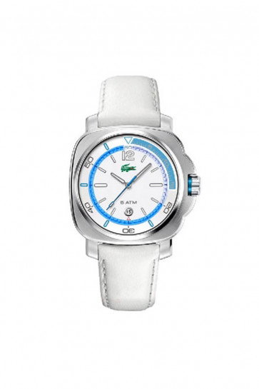 Lacoste watch strap 2000498 / LC-29-3-14-0157 Leather White 22mm + white stitching