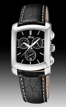 Watch strap Lotus 15276.5 Leather Black