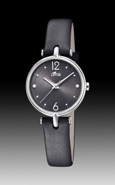 Watch strap Lotus 18458/2 Leather Black