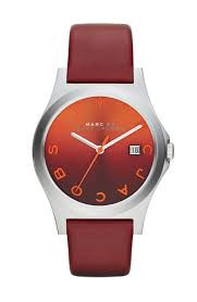 Watch strap Marc by Marc Jacobs MBM1319 Leather Red 18mm