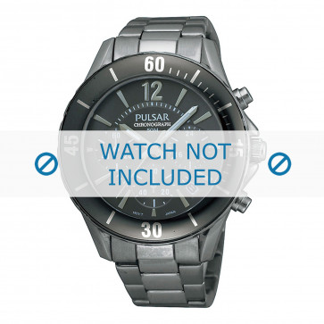 Pulsar watch strap PT3179X1 / VD53 X057 Metal Anthracite grey 22mm