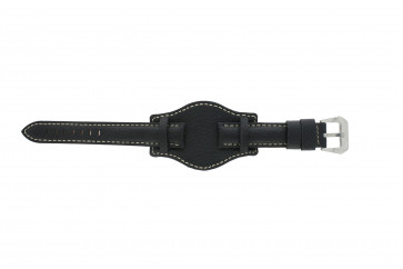 Watch strap Universal 386.18.01 Leather Black 18mm