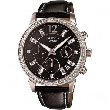 Casio watch strap 10413328 Leather Black 20mm 