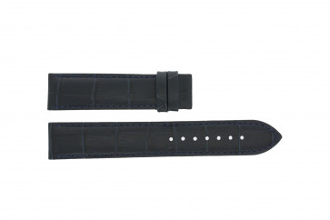 Tissot watch strap T055.417.16.047.00 - T610032786 / T055.410.16.047.00 Croco leather Blue 19mm + black stitching