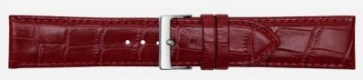 Watch strap Poletto 454S.06.24 Leather Bordeaux 24mm