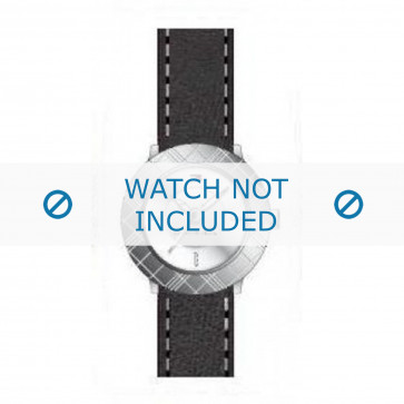 Tommy Hilfiger watch strap TH-10-3-14-0615 / TH679300821 Leather Black 15mm + white stitching