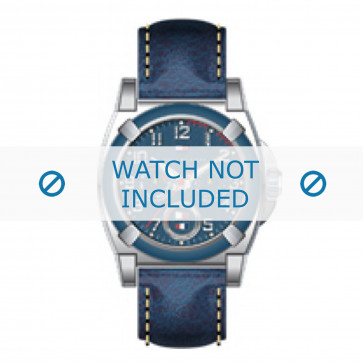 Tommy Hilfiger watch strap TH-50-1-14-0717 / TH-50-1-14-0718 / TH679300956 Leather Blue 22mm + white stitching