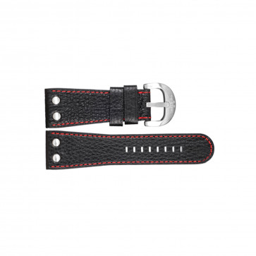 TW Steel watch strap TWB81L Leather Black 30mm + red stitching