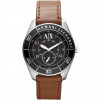 Watch strap Armani Exchange AX1261 Leather Brown 22mm
