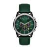 Watch strap Armani AX1741 Leather Green 22mm