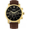 Watch strap Fossil BQ2255 Leather Brown 22mm