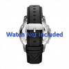 Watch strap Fossil FS4647 Leather Black 22mm