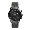 Watch strap Fossil FS5699 Steel Anthracite grey 22mm