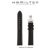 Watch strap Hamilton H600.244.101 / H24411772 Leather Black 17mm