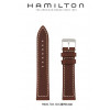 Watch strap Hamilton H644550 / H001.64.455.533.01 Leather Brown 20mm