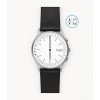 Watch strap Skagen SKT1201 Leather Black 22mm