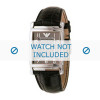 Armani watch strap AR0423 Leather Black 22mm + black stitching