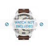 Watch strap Diesel DZ7335 Leather Dark brown 24mm