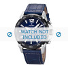 Festina watch strap F16673-2 Croco leather Blue 24mm + grey stitching