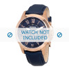 Watch strap Fossil FS4835 Leather Blue 22mm
