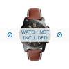 Watch strap Fossil FS5241 Leather Cognac 22mm