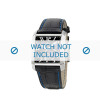 Lotus watch strap 15411.6 Leather Black + blue stitching