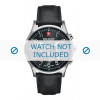 Watch strap Swiss Military Hanowa 06-4187.04.007 Leather Black 22mm