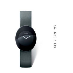 Watch strap Rado 01.964.0491.3.015 / 96404913 / R070881910 Leather Grey 15mm