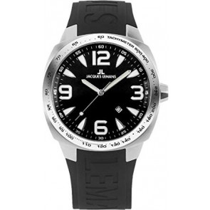 Watch strap Jacques Lemans 1-1224 Rubber Black 19mm