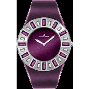 Jacques Lemans watch strap 1-1585D Leather Purple 35mm