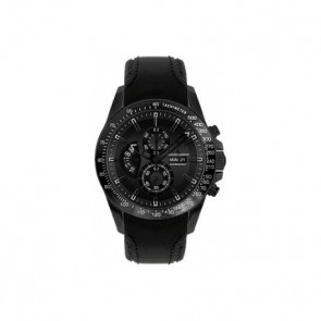 Watch strap Jacques Lemans 1-1635C Leather Black