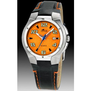 Watch strap Lotus 15382-5 Leather Black