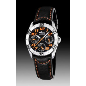 Watch strap Lotus 15651-A Leather Black 18mm