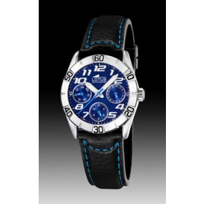 Watch strap Lotus 15651-B Leather Black 18mm