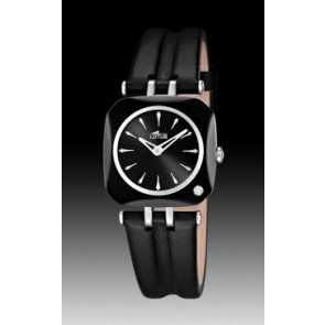Watch strap Lotus 15853/6 Leather Black