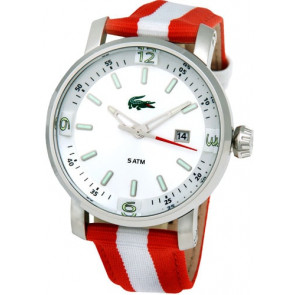 Lacoste watch strap 2010439 / LC-12-1-14-0040 Leather Multicolor 22mm + orange stitching