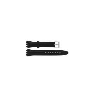 Watch strap Swatch 21414.10.17.C Leather Black 17mm