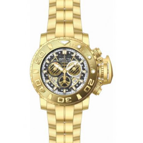 Watch strap Invicta 22132.01 Steel Gold Toned 30mm