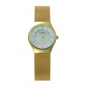 Watch strap Skagen 233XSGG Milanese Gold Toned 24mm