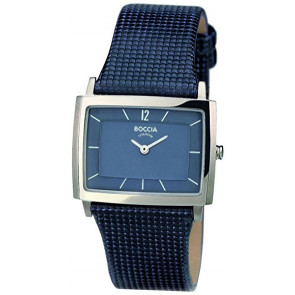 Watch strap Boccia 3203-01 Leather Blue 24mm