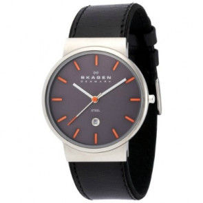 Watch strap Skagen 351XLSLBMO Leather Black 20mm