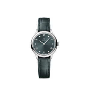 Watch strap Omega 032Z016966 / 43413286060001 / De Ville Crocodile skin Green 13mm