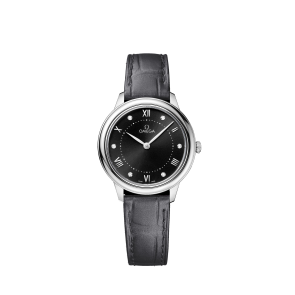 Watch strap Omega 032Z016931 / 43413306051001 / De Ville Crocodile skin Black 14mm