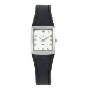 Watch strap Skagen 523XSSLBC Leather Black 20mm