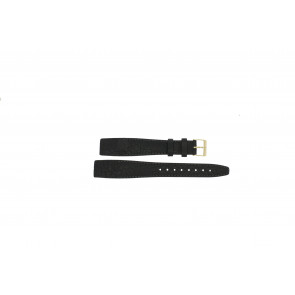 Open end watch strap black leather 20mm 