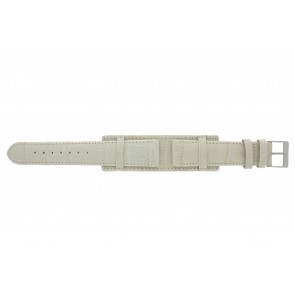 Watch strap Universal 61325.12.20 Leather Beige 20mm