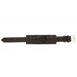 Watch strap Universal 61325.27.18 Leather Dark brown 18mm