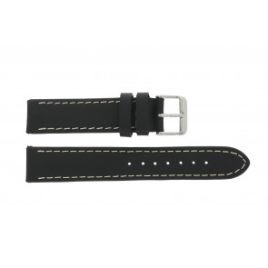 Watch strap Universal 61330.10.22XL Leather Black 22mm