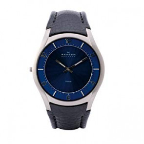 Watch strap Skagen 619XXLTLN Leather Black