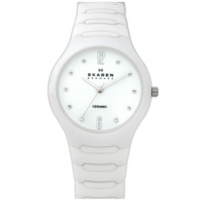 Watch strap Skagen 817SSXC Ceramics White 22mm